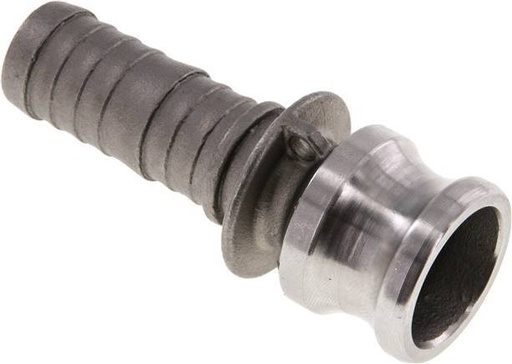 [F23W3] Camlock DN 20 (3/4'') Koppeling RVS met slangpilaar (19 mm) Type E MIL-C-27487