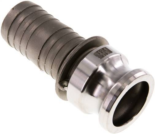 [F23W6] Acoplamiento de acero inoxidable Camlock DN 40 (1 1/2'') Pilar de manguera (38 mm) Tipo E MIL-C-27487