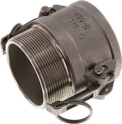 [F23YQ] Camlock DN 60 (2 1/2'') Stainless Steel Safety Coupling R 2 1/2'' Male Thread Type B MIL-C-27487