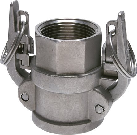 [F23YV] Acoplamiento de seguridad Camlock DN 32 (1 1/4'') de acero inoxidable Rp 1 1/4'' rosca hembra tipo D MIL-C-27487