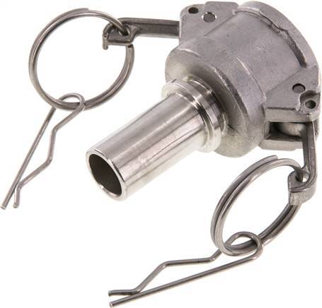 [F23ZV] Acoplamiento de acero inoxidable Camlock DN 20 (3/4'') Pilar de manguera (19 mm) Tipo C EN 14420-7 (DIN 2828)