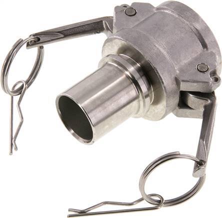 [F23ZX] Acoplamiento de acero inoxidable Camlock DN 32 (1 1/4'') Pilar de manguera (32 mm) Tipo C EN 14420-7 (DIN 2828)