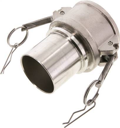 [F2422] Acoplamiento de acero inoxidable Camlock DN 60 (2 1/2'') Pilar de manguera (63 mm) Tipo C EN 14420-7 (DIN 2828)