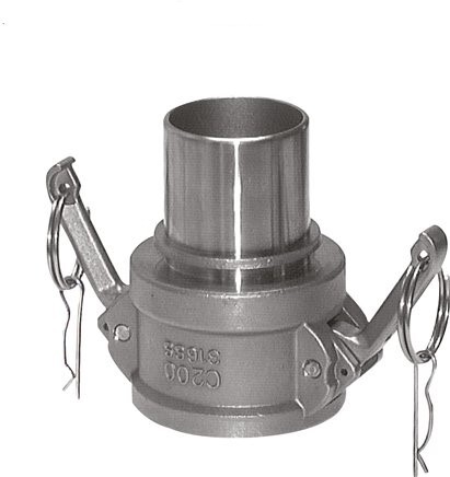 [F2424] Camlock DN 90 (4'') Stainless Steel Coupling Hose Pillar (100 mm) Type C EN 14420-7 (DIN 2828)