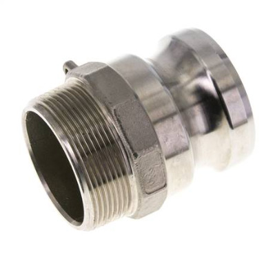 [F24QX] Acoplamiento de acero inoxidable Camlock DN 32 (1 1/4'') Rosca NPT macho de 1 1/4'' Tipo F MIL-C-27487