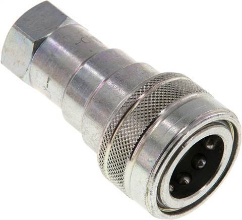 [F22VW] Acoplamiento hidráulico de acero DN 10 Toma G 3/8 pulgadas rosca hembra ISO 7241-1 B D 19,1mm