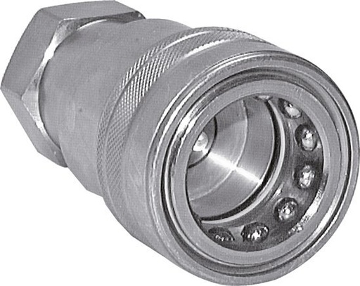 [F22W2] Steel DN 40 Hydraulic Coupling Socket G 1 1/4 inch Female Threads ISO 7241-1 B D 44.5mm