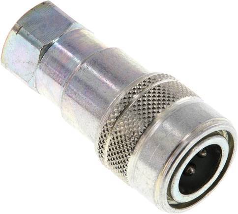 [F22WE] Steel DN 5 Hydraulic Coupling Socket 1/8 inch Female NPT Threads ISO 7241-1 B D 10.9mm