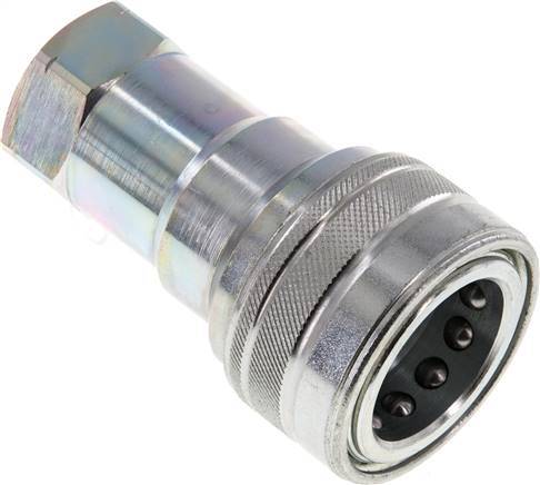 [F22WJ] Steel DN 20 Hydraulic Coupling Socket 3/4 inch Female NPT Threads ISO 7241-1 B D 31.4mm