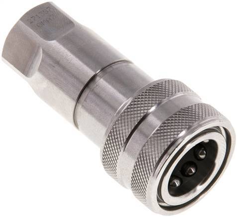 [F22X7] Coupleur hydraulique DN 6.3 en acier inoxydable Embout G 1/4 pouce filetage femelle ISO 7241-1 B D 14.2mm