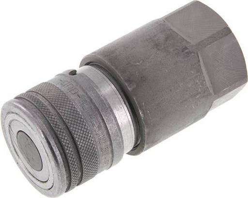 [F22ZJ] Steel DN 12.5 Flat Face Hydraulic Socket G 1/2 inch Female Threads ISO 16028 D 24.5mm