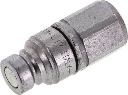 [F22ZS] Steel DN 6.3 Flat Face Hydraulic Plug G 1/4 inch Female Threads ISO 16028 D 16.2mm