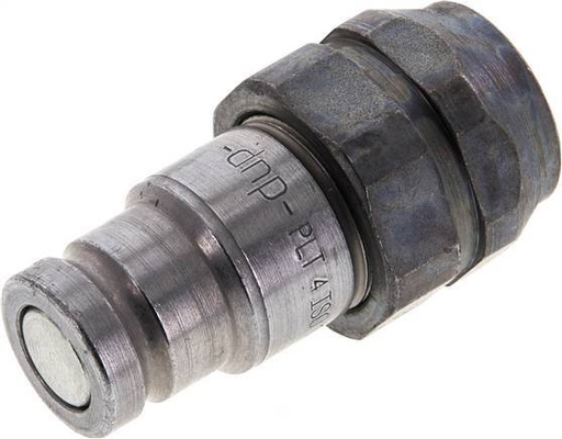 [F22ZT] Stahl DN 10 Flachstecker für Hydraulik G 3/8 Zoll Innengewinde ISO 16028 D 19,7mm