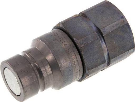 [F22ZX] Steel DN 19 Flat Face Hydraulic Plug G 3/4 inch Female Threads ISO 16028 D 30mm