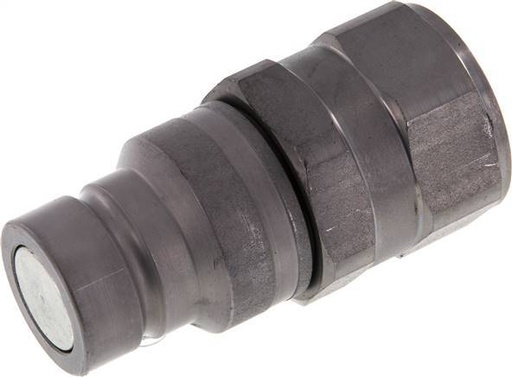 [F22ZY] Stahl DN 19 Flachstecker für Hydraulik G 1 Zoll Innengewinde ISO 16028 D 30mm