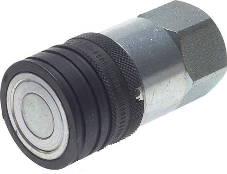 [F2324] Steel DN 10 Flat Face Hydraulic Socket G 3/8 inch Female Threads ISO 16028 CEJN D 19.7mm
