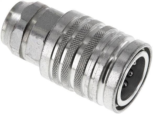 [F234C] Steel DN 12.5 Hydraulic Coupling Socket G 3/8 inch Female Threads ISO 7241-1 A D 20.5mm