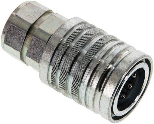 [F234F] Steel DN 12.5 Hydraulic Coupling Socket G 1/2 inch Female Threads ISO 7241-1 A D 20.5mm