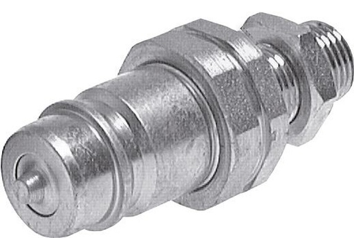 [F2372] Acero DN 25 Acoplamiento hidráulico Tapón 18 mm L Anillo de compresión Mampara ISO 7241-1 A/8434-1 D 34,3mm