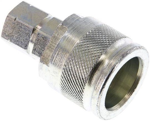 [F238A] Steel DN 6.3 Hydraulic Coupling Plug G 1/4 inch Female Threads ISO 14541 D M24 x 2