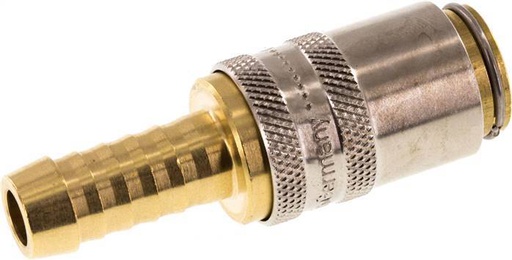 [F2224] Brass DN 6 Mold Coupling Socket 9 mm Hose Pillar