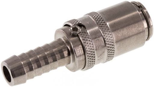 [F2226] Stainless Steel DN 6 Mold Coupling Socket 9 mm Hose Pillar Double Shut-Off