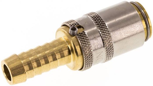 [F222A] Brass DN 6 Mold Coupling Socket 9 mm Hose Pillar Unlocking Protection