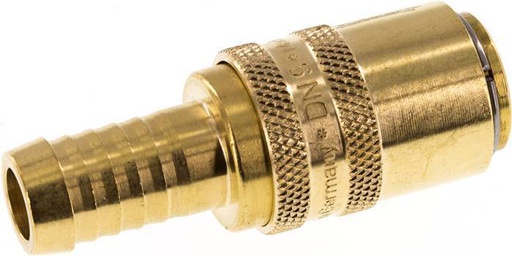 [F2234] Brass DN 9 Mold Coupling Socket 13 mm Hose Pillar Double Shut-Off