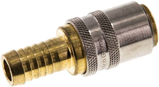 [F223C] Brass DN 9 Mold Coupling Socket 13 mm Hose Pillar Unlocking Protection