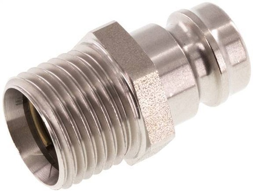 [F229C] Stainless Steel DN 9 Mold Coupling Plug M16x1.5 Male Threads Double Shut-Off