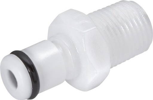 [F22CT] POM DN 3.2 Linktech Coupling Plug R 1/8 inch Male Threads Double Shut-Off 20 Series