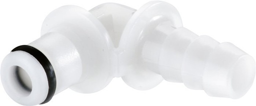 [F22EN] POM DN 3.2 Linktech Koppeling Insteeknippel 6.4 mm Slangpilaar 90-deg 20 Series