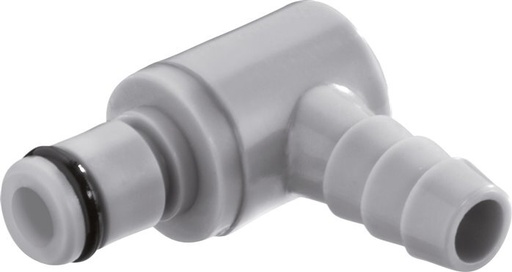 [F22EU] PP DN 3.2 Linktech Kupplungsstecker 6.4 mm Schlauchsäule Grau 90-deg 20 Serie