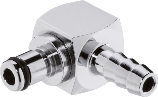 [F22F3] Messing DN 3.2 Linktech Kupplungsstecker 3.2 mm Schlauchsäule Doppelabsperrung 90-deg 20 Serie