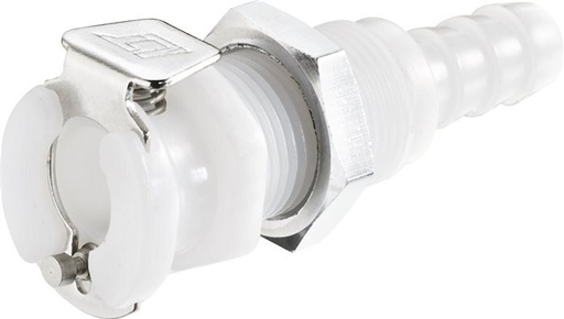 [F22C6] POM DN 3.2 Linktech Kupplungsmuffe 1.6 mm Schlauchsäule Bulkhead Double Shut-Off 20 Serie