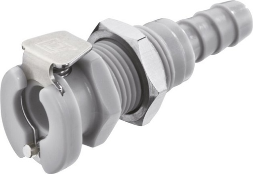 [F22CF] PP DN 3.2 Linktech Enchufe de anclaje de 6,4 mm Mampara para manguera Gris Serie 20