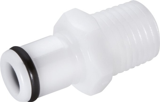 [F22H9] POM DN 6.4 Linktech Coupling Plug R 1/4 inch Male Threads Double Shut-Off 40 Series