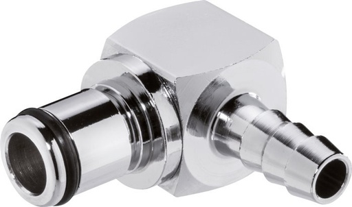 [F22KC] Brass DN 6.4 Linktech Coupling Plug 6.4 mm Hose Pillar 90-deg 40 Series