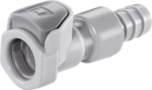 [F22KX] PP DN 6.4 Linktech Coupling Socket 6.4 mm Hose Pillar Double Shut-Off 50 Series