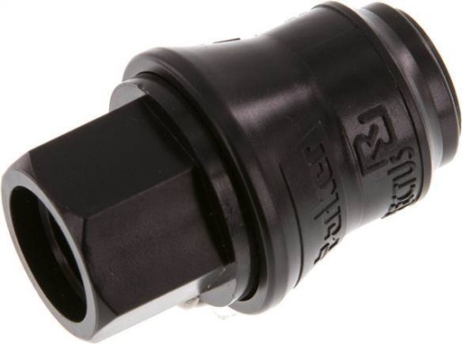 [F22R8] POM DN 5 Coupling Socket G 1/4 inch Female Threads