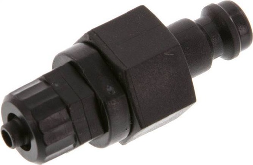 [F22SZ] POM DN 5 Coupling Plug 4x6 mm Union Nut Double Shut-Off