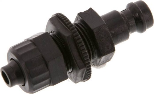 [F22TA] POM DN 5 Coupling Plug 6x8 mm Union Nut Bulkhead