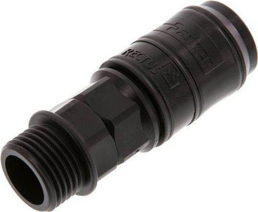 [F22TS] POM DN 7.2 Manchon d'accouplement G filetage mâle 1/2 pouce