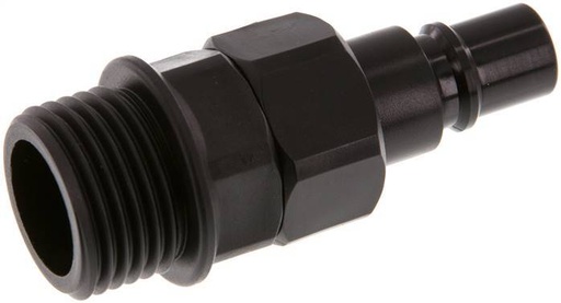 [F22UR] POM DN 7.2 Coupling Plug G 1/2 inch Male Threads Double Shut-Off