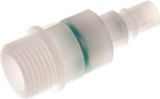 [F22UX] PVDF DN 7.2 Coupling Plug G 1/2 inch Male Threads Double Shut-Off
