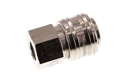 [F24TM] Nickel-plated Brass DN 7.2 (Euro) Air Coupling Socket G 3/8 inch Female FKM