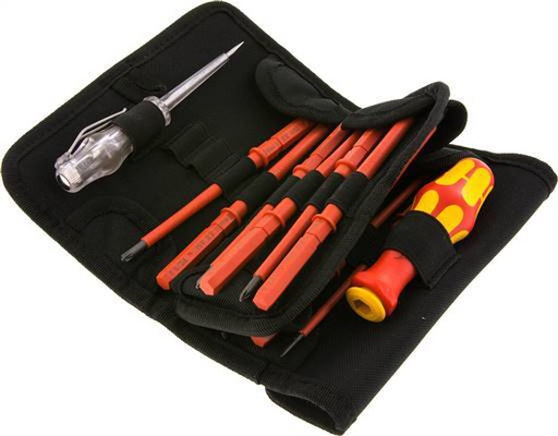 [T22K7] Wera Kraftform Plus Juego de destornilladores de 16 piezas Comprobador de tensión (150-250V)