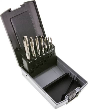 [T23AE] 7-Piece Machine M3-M12 Thread Tapping Set HSS-E Throughway