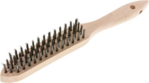 [T23AH] Brosse métallique à main 4 rangées de fils d'acier lisses