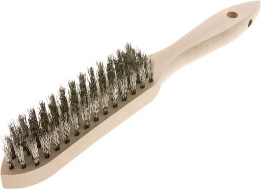 [T23AN] Hand Wire Brush 5-Row Stainless Steel Wire Corrugated